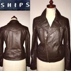 未使用SHIPS送料込シップス柔らか天然皮革レザージャケット細身ライダース新品