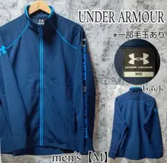 【UNDER ARMOUR 】袖ロゴプリント入りフルZIP長袖ジャケットM