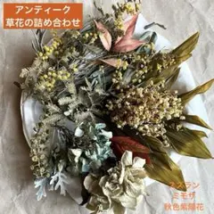 アンティーク 詰め合わせ スズラン ミモザ 秋色紫陽花 ドライフラワー 花材