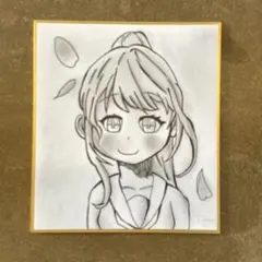 手書きイラスト　ミニ色紙