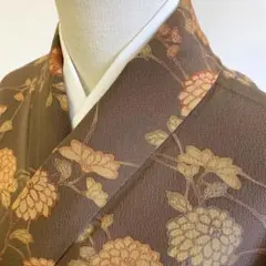 【春】15222o 着物 小紋 縮緬 花文様 お洒落