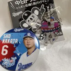 中日ドラゴンズ　中田翔選手　缶バッジ　ストア限定ピンズ　２点セット