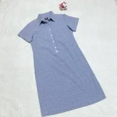 【美品】HELLY HANSEN シャツワンピース ギンガムドット L