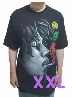 ボブ・マーリー Tシャツ XXLサイズ ブラック レゲエ 音楽Tシャツ メンズ