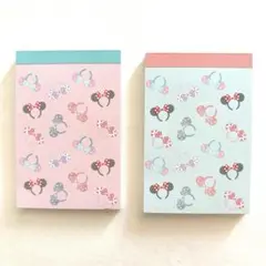 【即購入OK】ディズニー　ミニーちゃん　メモ帳　ピンク　ブルー　2冊セット