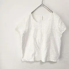 ベルメゾン【L】 半袖シャツ ホワイト　コットン　綿100 カジュアル