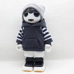 ロボホン 服 墨グレーxしましま パーカー