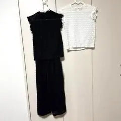 割引！美品！GU レースデザイン 3点セット トップス2パンツ1サイズ140