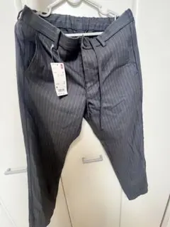 【新品未使用】UNIQLO ストライプ ジョガーパンツ Mサイズ グレー