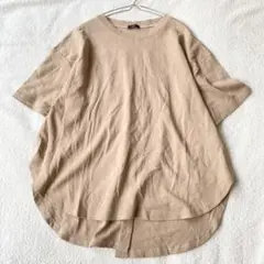 【AMI】Tシャツ カットソー バックスリット チュニック丈 テールカット F