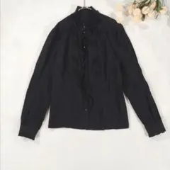 TWO:C/フリル付き長袖シャツ【L〜XL】コットン100%