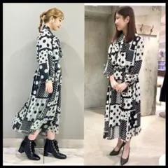 【美品✨セット】グレースコンチネンタル キカドットプリントブラウス & スカート