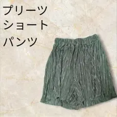 一点物✨プリーツショートパンツ グリーンフリーサイズ♡♡