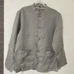無印良品　リネン グレー 長袖シャツ L-XL