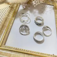 アンティーク調 ♡ シルバーリング ♡ お得な5点セット ♡ エスニック