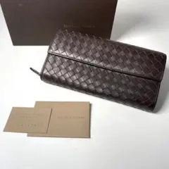 美品 ボッテガヴェネタ BOTTEGA VENETA イントレチャート 長財布