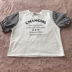 Cammy×amie ギンガムチェック袖Tシャツ