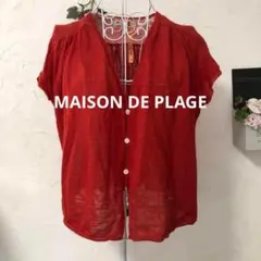 【美品A】MAISON DE PLAGE トップス ブラウス サイズF オレンジ