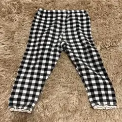 ベビー服 ブラック・ホワイト チェック ボトムス　80