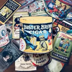 コラージュ素材　オリジナル　素敵なヴィンテージ 缶達① ジャンクジャーナル