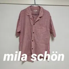 mila schön 半袖紳士用パジャマL ピンク ストライプ