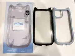 iPhone スマホケース　mimi ブラック　ブルー