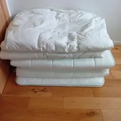 2枚セット　羽毛＆防ダニ　抗アレル　ニトリ敷布団 100cm x 210cm