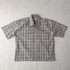 old unknown チェック柄 短丈 シャツ ボックスシルエット　l