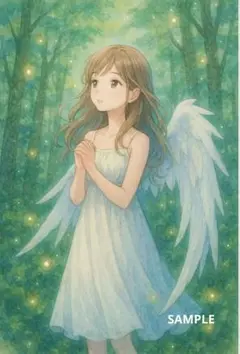 天使の少女 イラスト 羽根 ファンタジー アート 可愛い 美少女 No.41