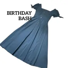 BIRTHDAYBASH 半袖 ロングワンピース フロントボタン ドレス リボン