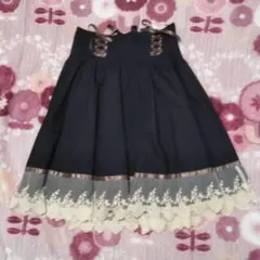 Blue Rouge リボン レース 膝丈スカート