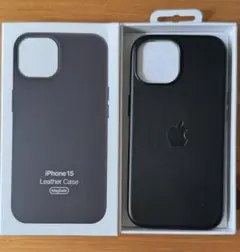 【新品未使用】iPhone15 レザーケース 純正互換品 black 黒