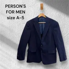 PERSON'S パーソンズ　ジャケット　ストライプ柄　ネイビー系　A-5
