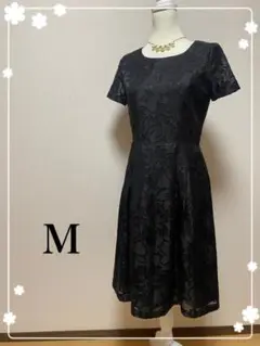ブラックフラワー柄パーティードレス 結婚式　フォーマル　ワンピース
