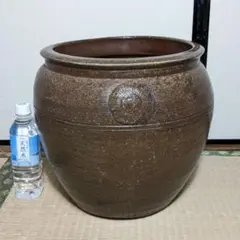 江戸末期 古備前 水屋甕 備前焼 水屋瓶 金魚鉢 メダカ鉢 火鉢 水槽 置物 江戸末期 古備前 水屋甕 備前焼 水屋瓶 金魚鉢 メダカ鉢 火鉢