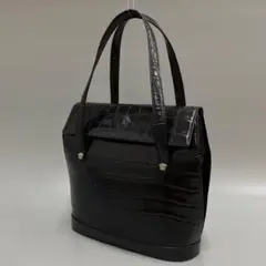 極 美品 ジャンニ ヴェルサーチ メデューサ レザー トートバッグ ブラック