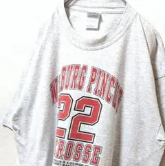 ギルダン ウォーバーグピンカスラクロス22 Tシャツ グレー灰色 XL 古着