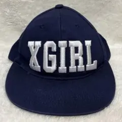 x-girl キャップ　ネイビー　紺色　帽子　刺繍ロゴ　エックスガール