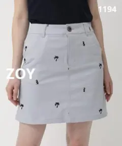1194 ZOY 刺繍 ミニスカート ゴルフウェア アロハデザイン