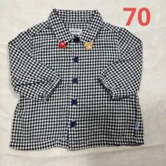 ミキハウス　チェック柄　長袖シャツ 70cm