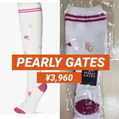 新品■3,960円【パーリーゲイツ 】レディース　ハイソックス　ホワイト