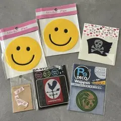 ワッペン＆ステッカーなど まとめ売り 反射シール スマイル