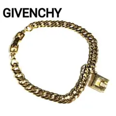 GIVENCHYジバンシー ロゴチャーム付き 喜平ブレスレット ゴールドカラー