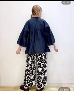 ローリーズファーム　デニム7部袖　ゆったりギャザー