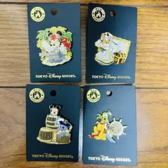 TDL カリブの海賊　ミッキー　ミニー　デイジー　プルート　ピンバッジ4点セット