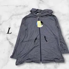 【未使用品】ラッシュガード L ネイビー UVパーカー紫外線 日焼防止 フード