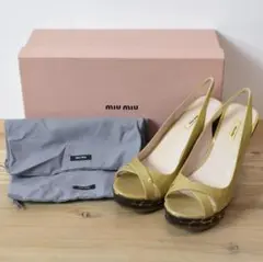 ミュウミュウ ウエッジソール バンブー 厚底 パンプス シューズ