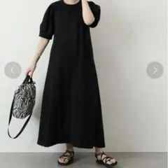 美品　ジャーナルスタンダード パフスリーブ　ロングワンピース　黒