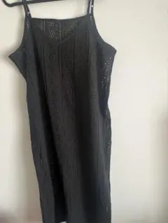 ブラックレースキャミワンピース　ワークマン
