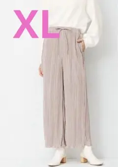 GU ランダムプリーツドローストリングパンツ　XL ピンク